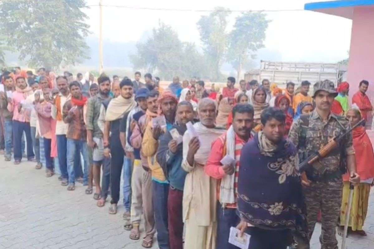 Bihar Election 2nd Phase Voting photos of polling booths vidhansabha chunav