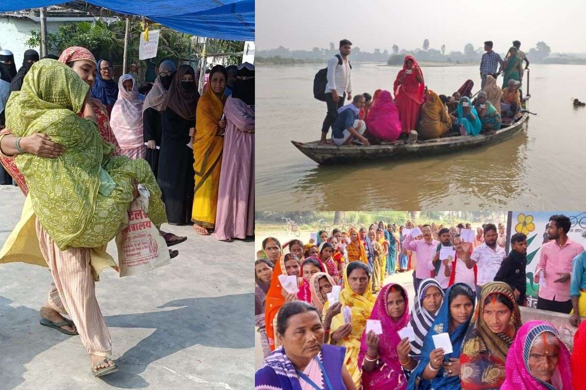 Bihar Election 2025: तस्वीरों में देखिये महिलाओं का जोश, कोई नाव पर सवार होकर तो कोई गोद में पहुंची वोट देने