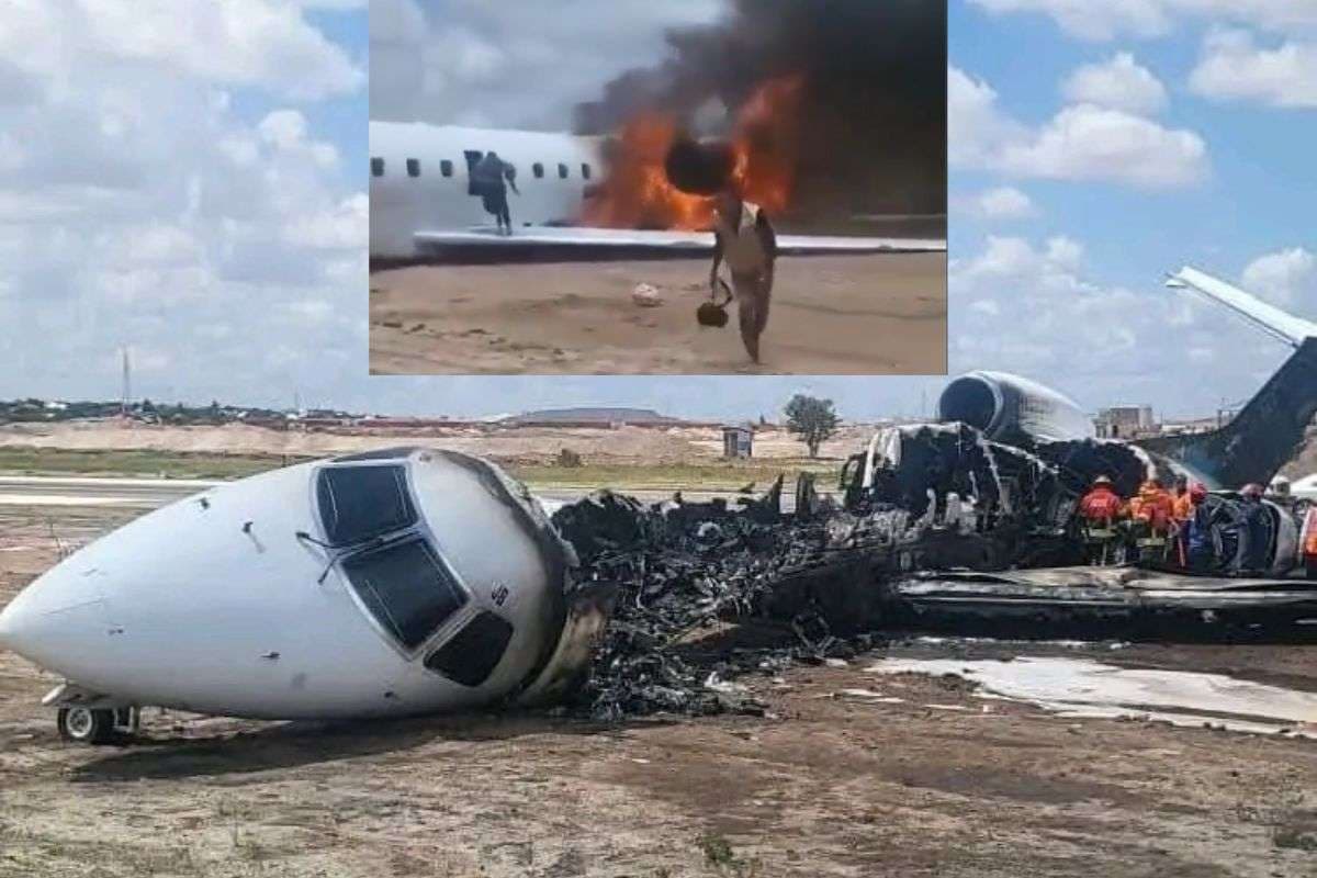 Congo Minister's Plane burst into flames carrying 20 people.