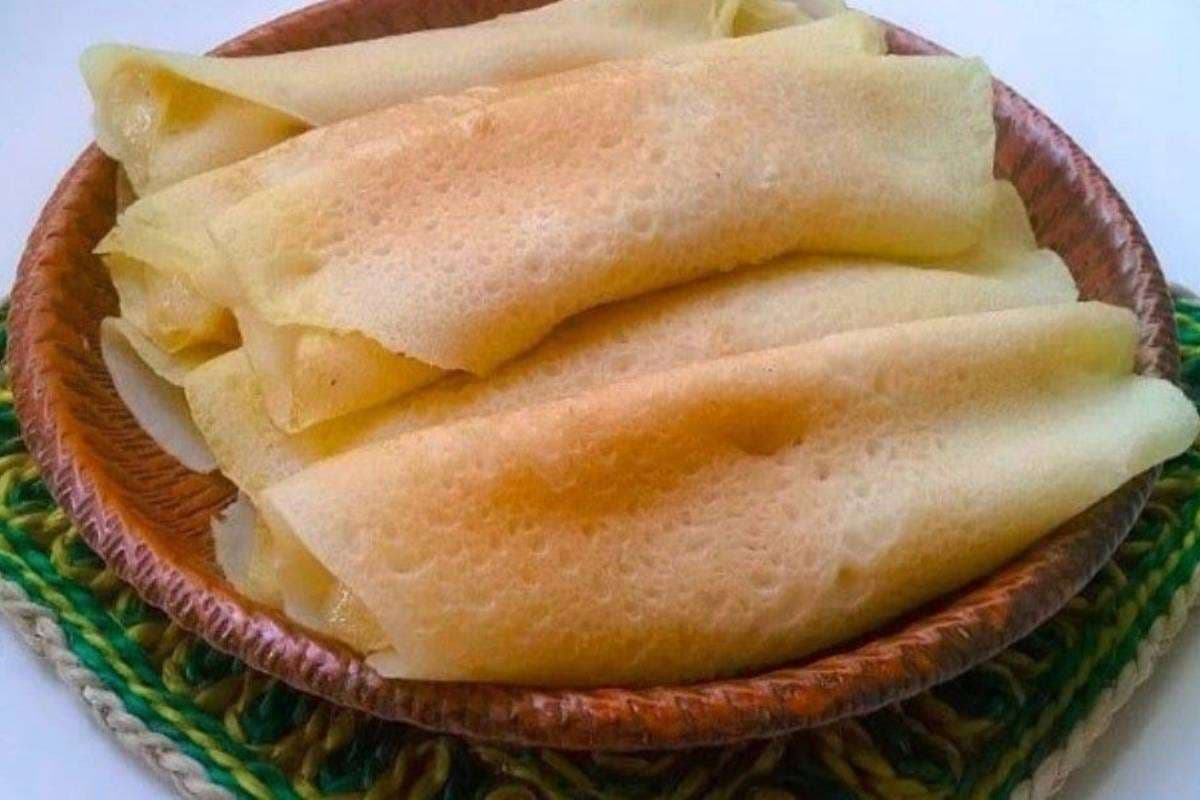 Chilka roti made from fermented rice and lentil batter