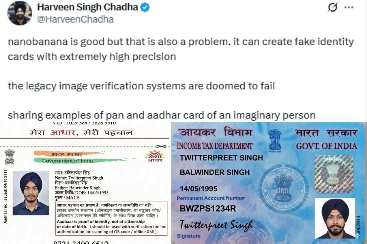 Fake Aadhaar-PAN सेकंडों में! Google Nano Banana ने मचाया सोशल मीडिया पर हंगामा