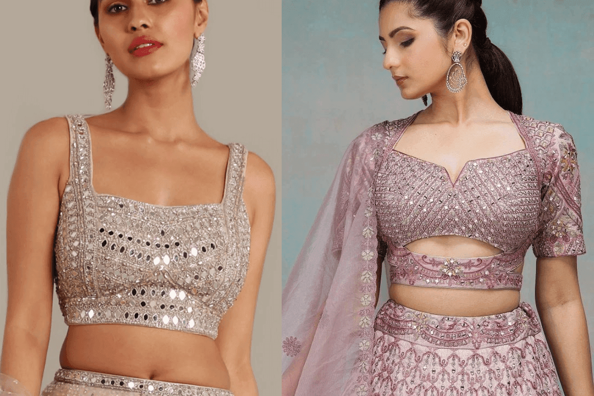 Mirror Work And Sequin Blouse Design