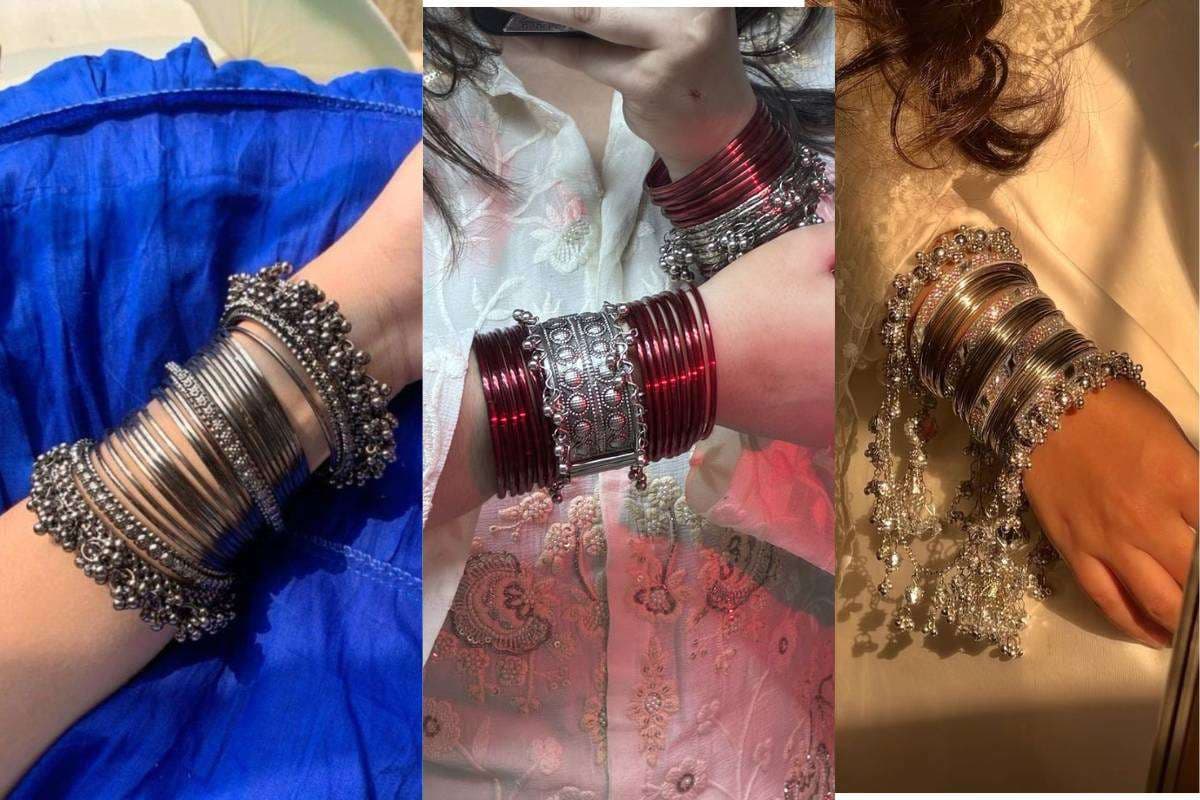 Oxidized Silver Bangles Design: इंडियन और वेस्टर्न हर लुक में छाया ऑक्सीडाइज़्ड सिल्वर बैंगल्स का क्रेज़, देखें बेस्ट पेयरिंग आइडियाज़