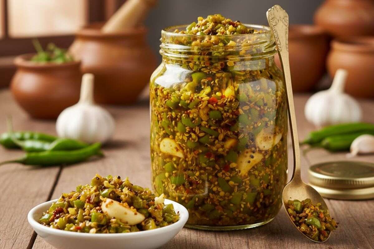Rajasthani Hari Mirch Lehsun Ka Achar: हर बाइट में मिलेगा राजस्थानी स्वाद, इस तरह घर पर बनाएं चटपटा हरी मिर्च लहसुन का अचार