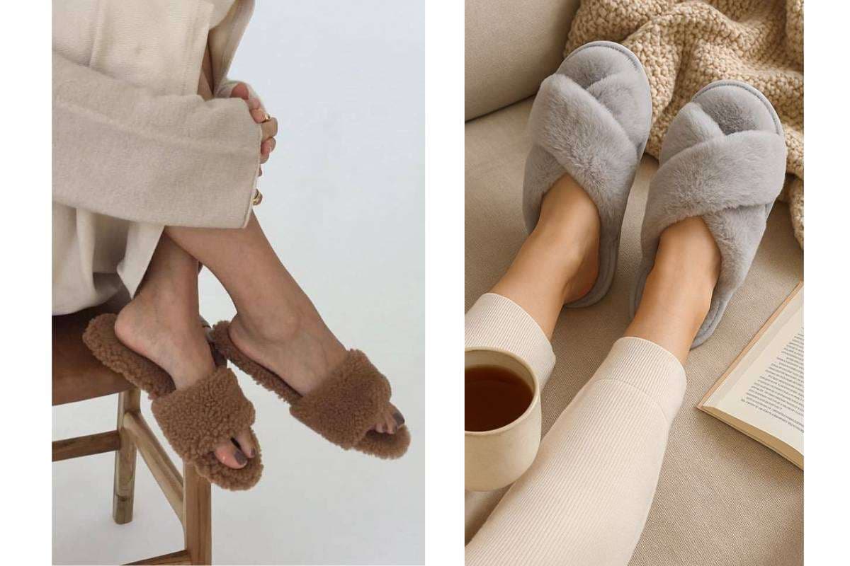Soft and Fluffy Winter Slippers - Cute cozy slippers for women to wear at home