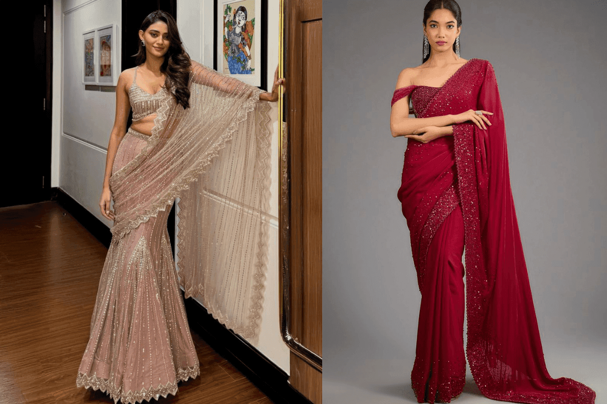 Trendy Sequin Saree StyleTrendy Sequin Saree Style