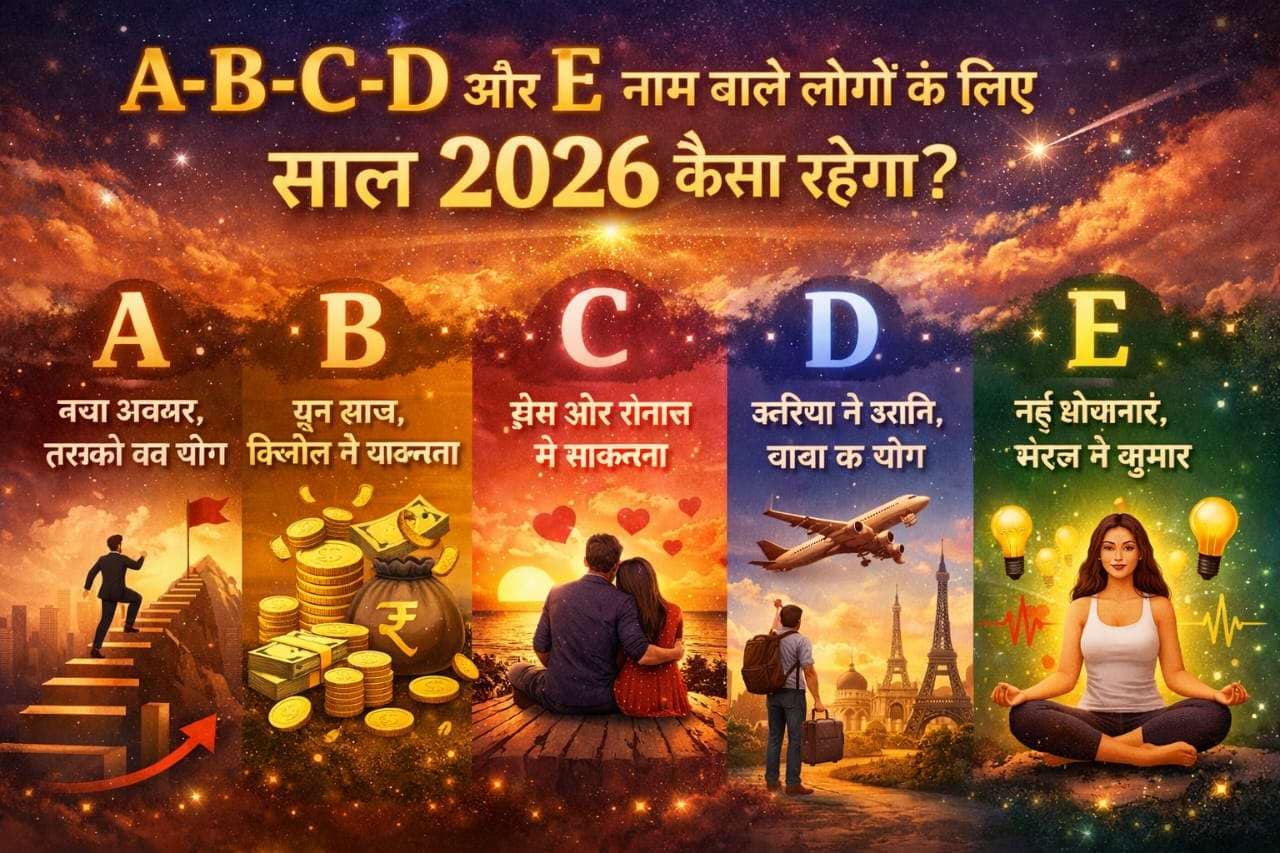 A-B-C-D और E नाम वाले लोगों के लिए साल 2026 कैसा रहेगा? Astrologer ने बताया- आपकी एक गलती डालेगी सफलता में बाधा