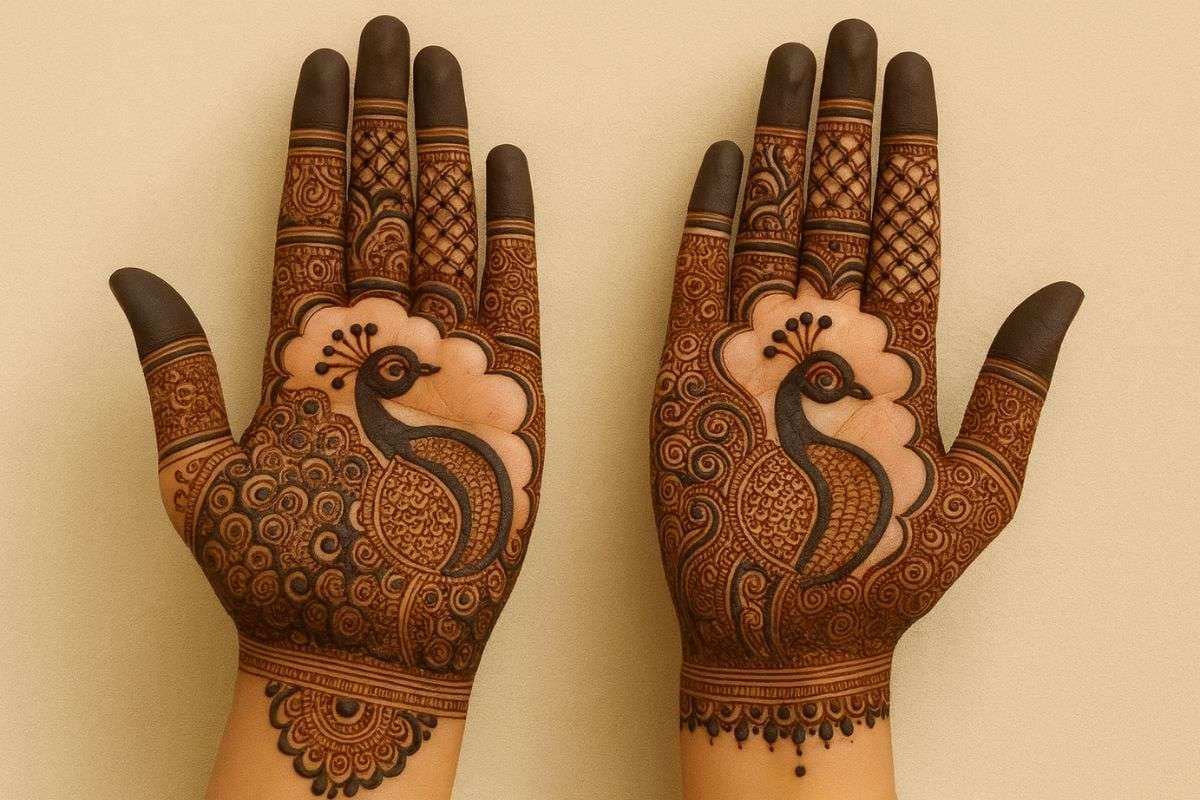 AI Peacock Mehndi Design