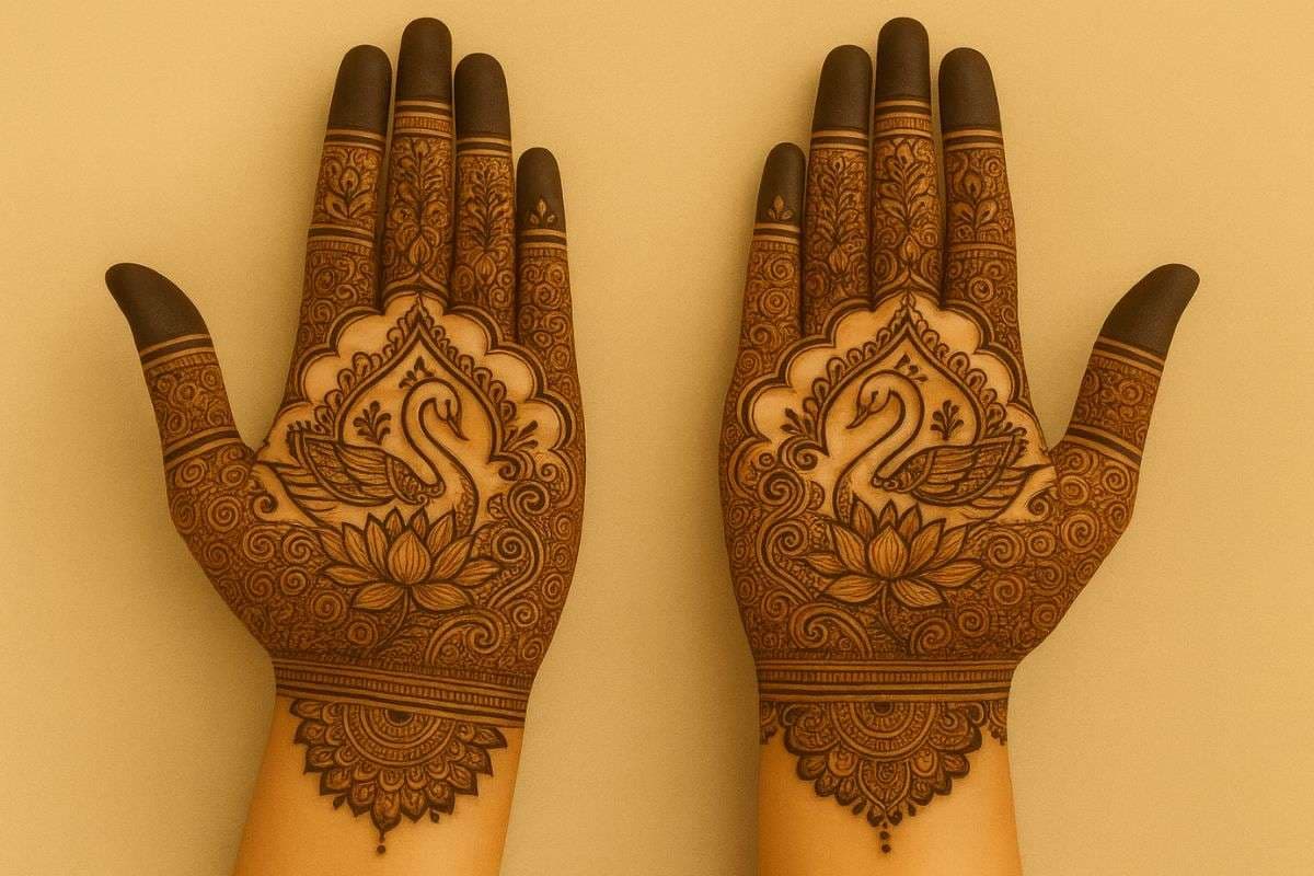 AI Swan Mehndi Design