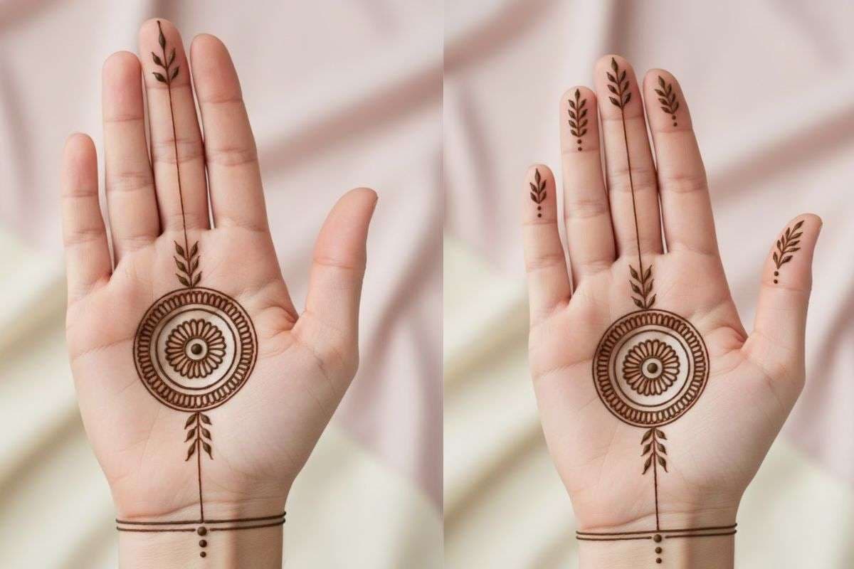Simple Circle Mehndi Design For Hand
