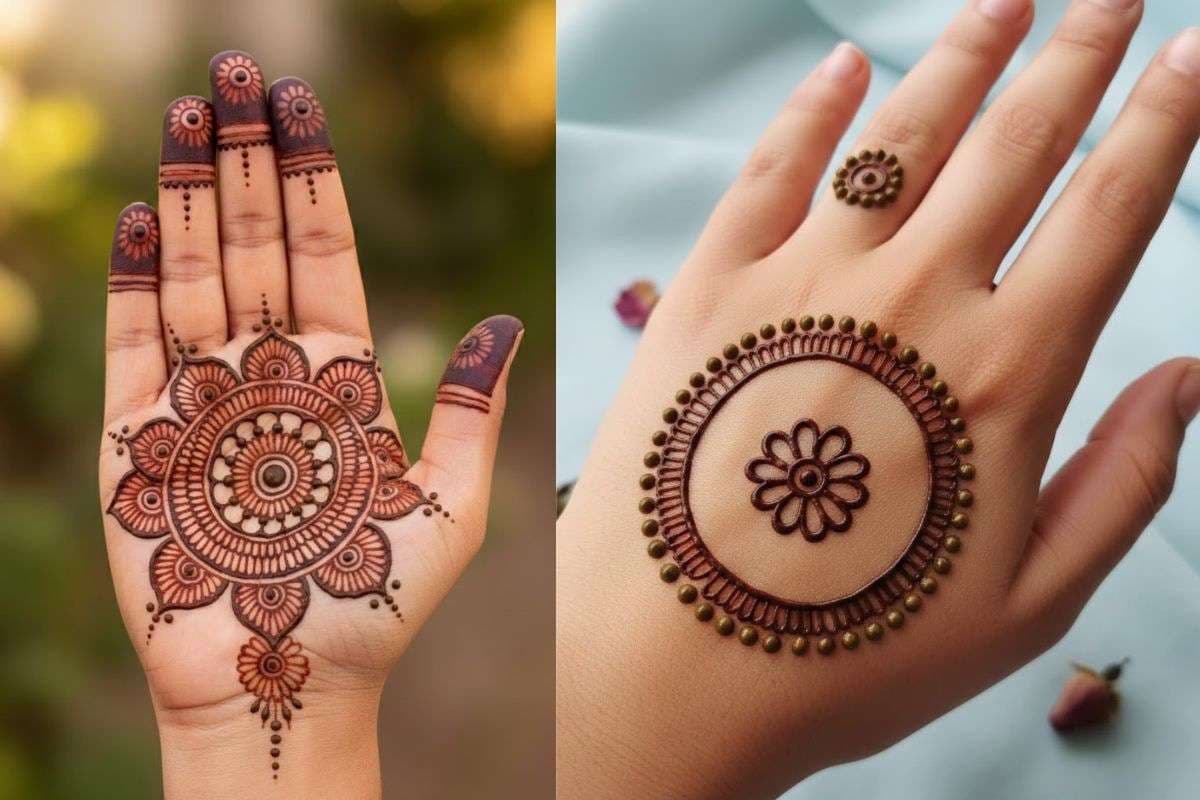 Easy Circle Mehndi Design For Hand