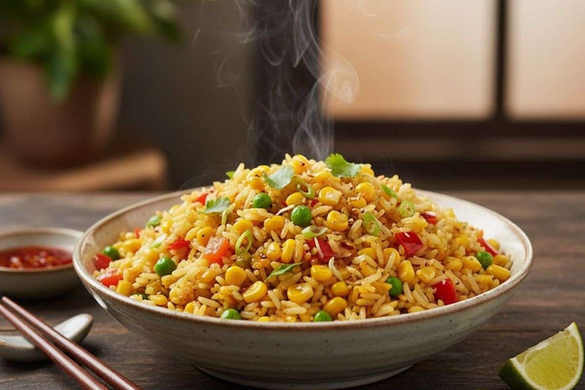 Corn Fried Rice: लंच को खास बनाएगा चटपटे मसालों से बना कॉर्न फ्राइड राइस