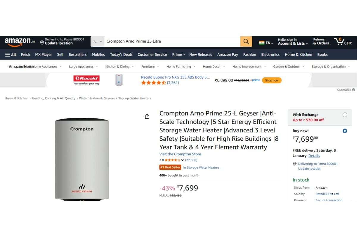 Crompton Arno Prime 25 Litre