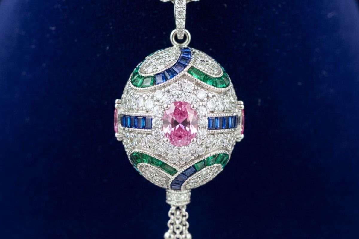 Faberge Egg diamond pendant / Ai Image