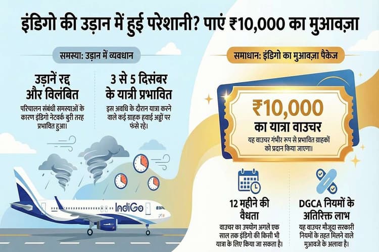 इंडिगो के यात्रियों के लिए खुशखबरी, फ्लाइट कैंसिलेशन से हुई परेशानी पर मिलेगा ट्रैवल वाउचर