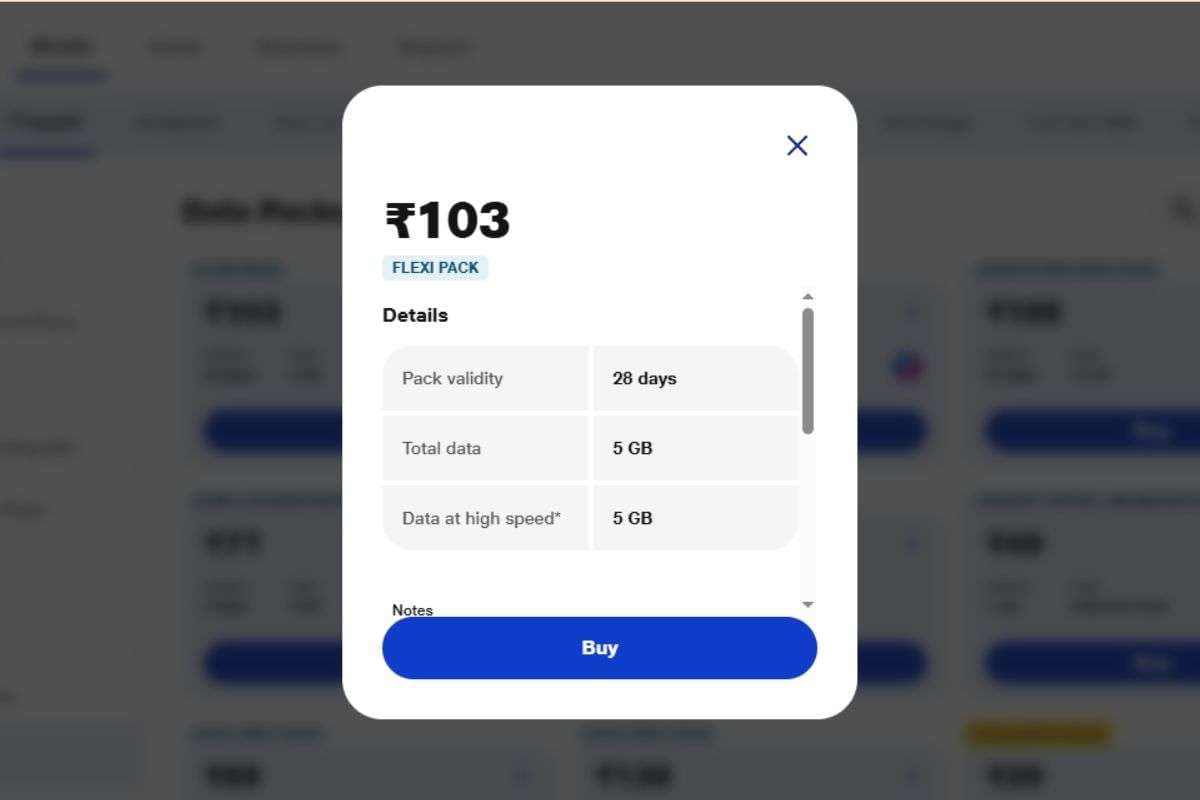 Jio Rs 103 Flexi Pack Details