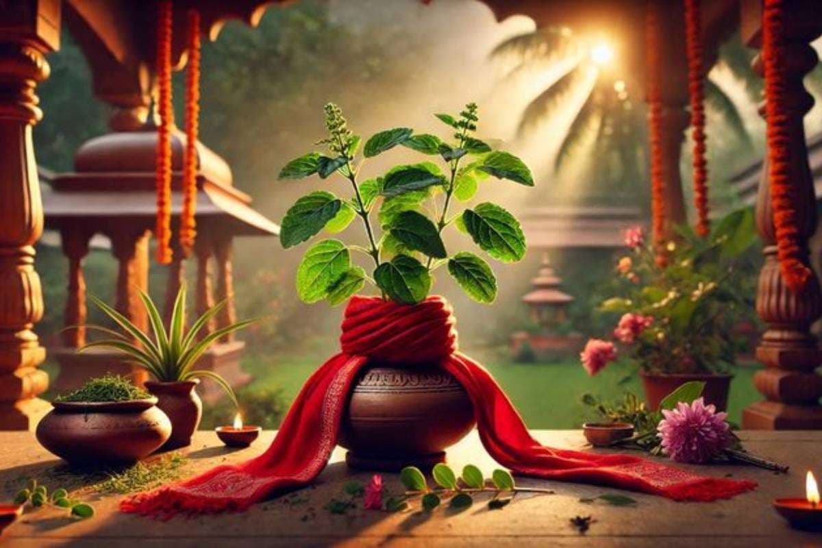 Tulsi Poojan Diwas Image - AI Generated 