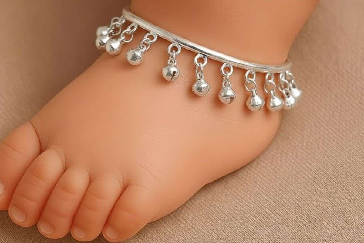 Silver Payal Design For Baby Girl