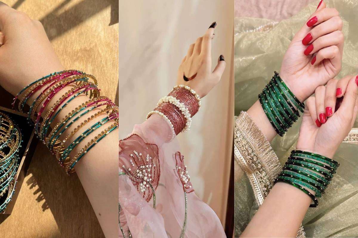 Raindrop Glass Bangles Design