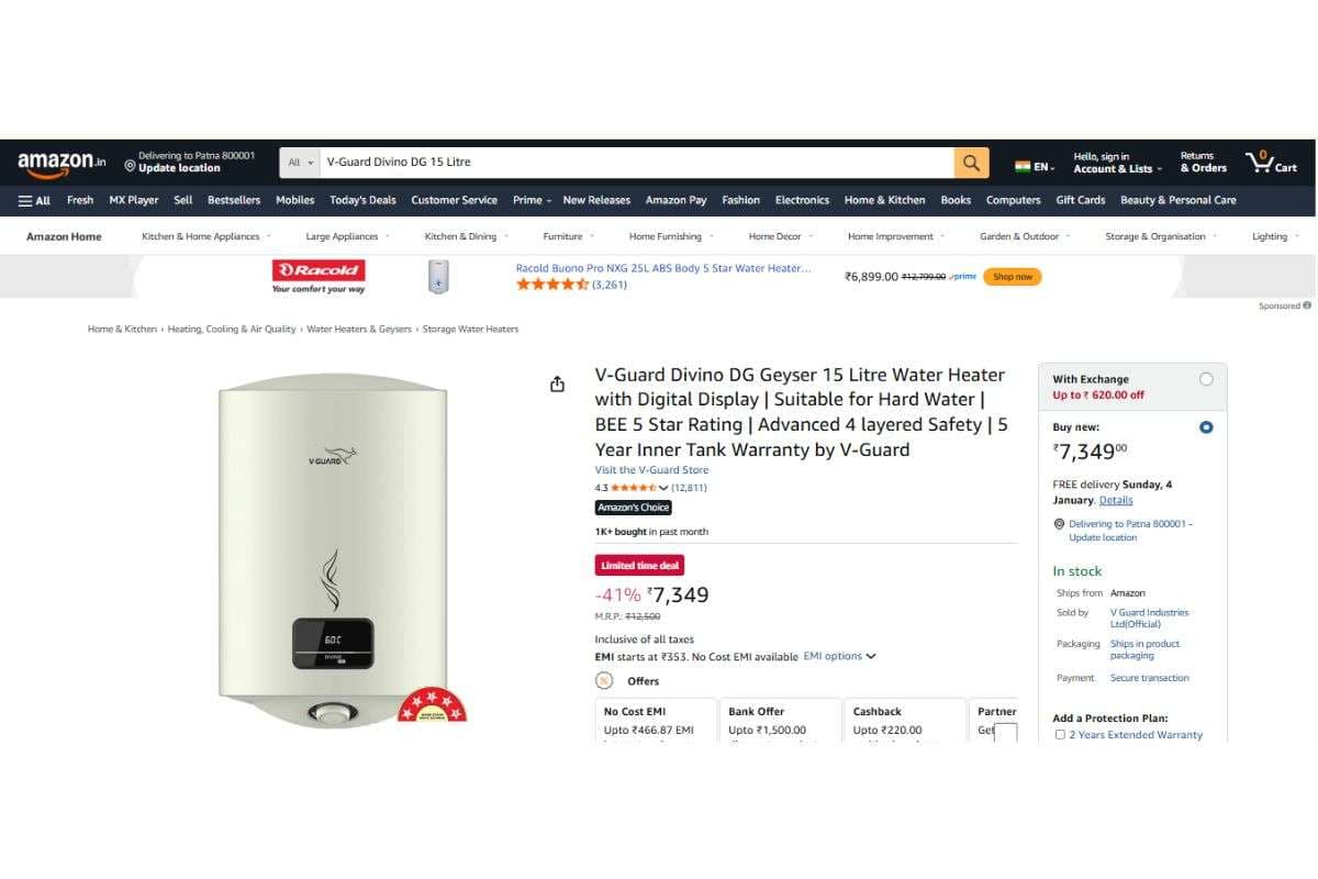 V-Guard Divino DG 15 Litre