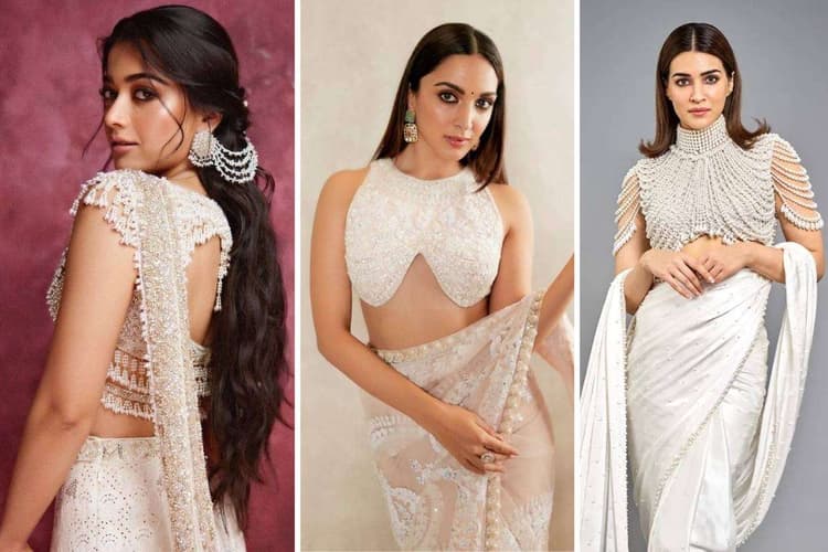 White Pearl Blouse Designs: शादी-पार्टी में पहनें डिजाइनर मोती वाले ब्लाउज - देखें लेटेस्ट डिजाइन