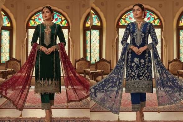 Velvet Kurti Set With Dupatta 