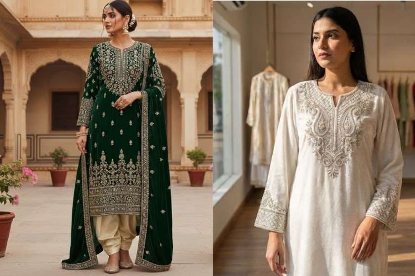 Velvet Kurti with Embroidery