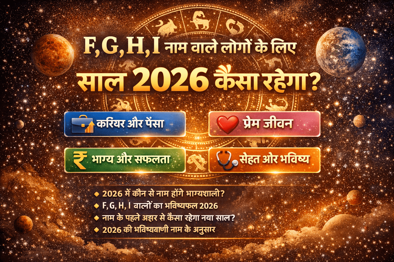 Astrology: अगर नाम का पहला लेटर F और G है तो नया साल रहेगा कष्टकारी, H-I के लिए गोल्डन टाइम, जानें स्वभाव