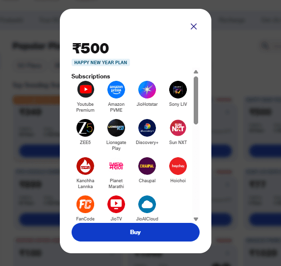 जियो का 500 रुपये वाला प्लान 