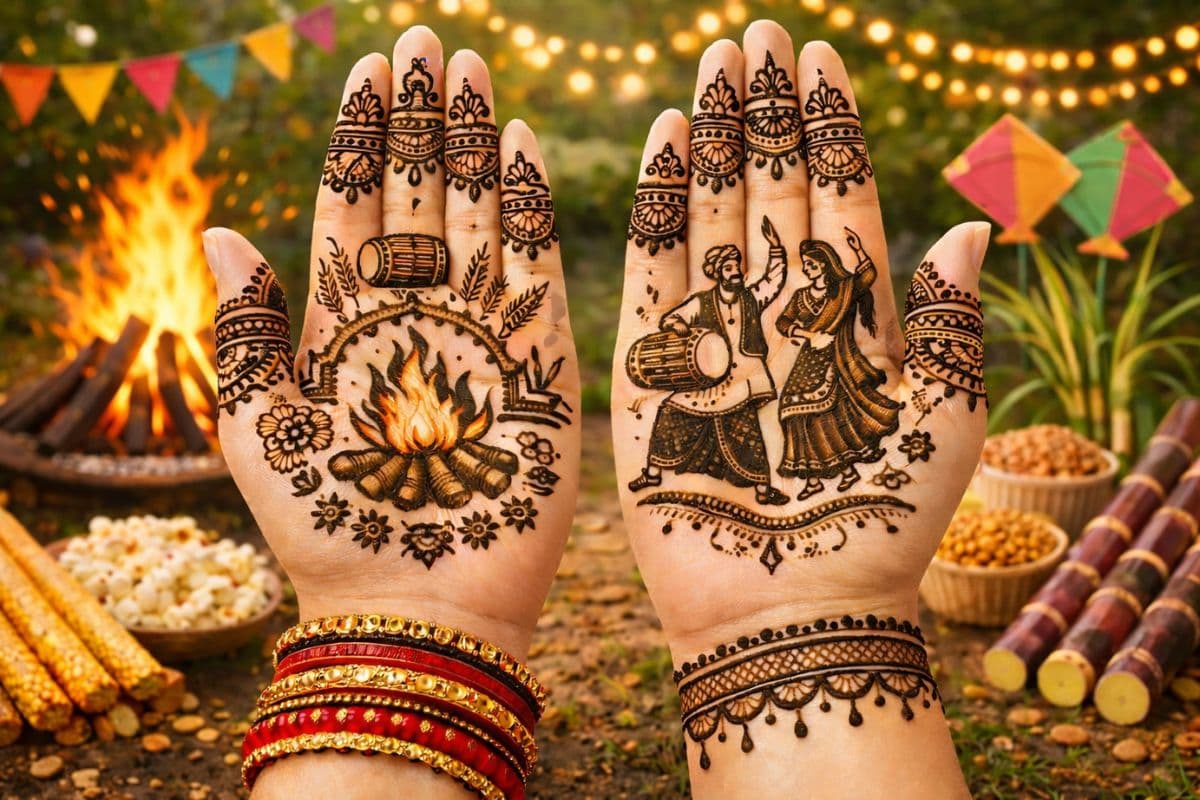 Simple Mehndi Design for Lohri: लोहड़ी पर सजाएं अपने हाथ इन आसान और खूबसूरत एआई मेहंदी डिजाइन्स से Simple Mehndi Design for Lohri: लोहड़ी पर सजाएं अपने हाथ इन आसान और खूबसूरत एआई मेहंदी डिजाइन्स से