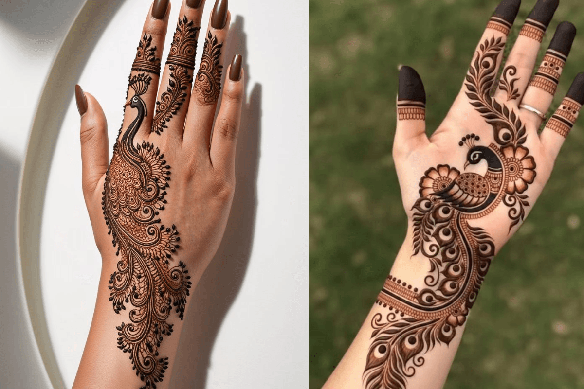 Arabic Style Peacock Mehndi Design