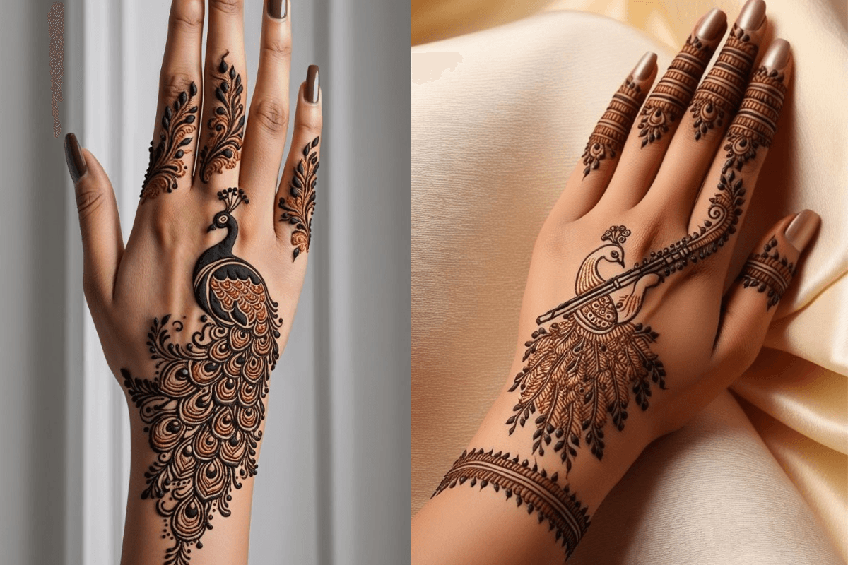 Back Hand Peacock Mehndi Design