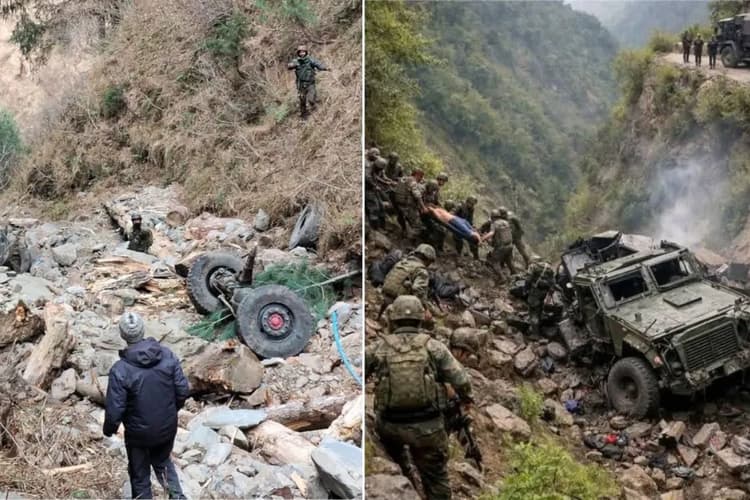 सेना की गाड़ी खाई में गिरी, बिहार रेजिमेंट के 4 सपूतों समेत 10 जवान शहीद