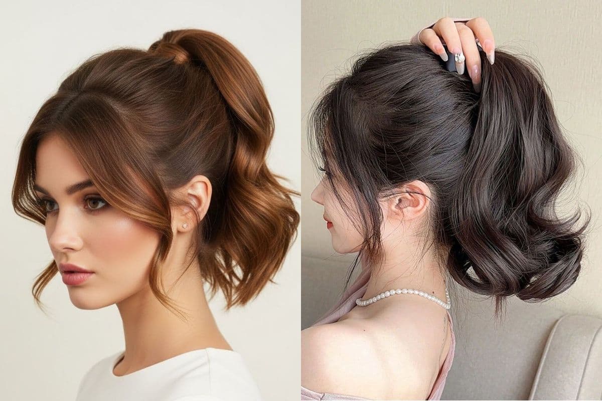 High Ponytail Short Hairstyle For Women