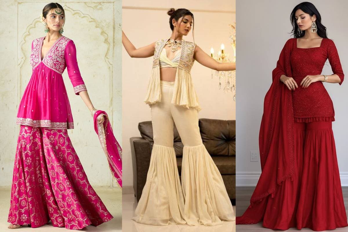  Indo-Western Sharara Dresses: Reception और Party Look के लिए इस तरह के शरारा सूट चुनें