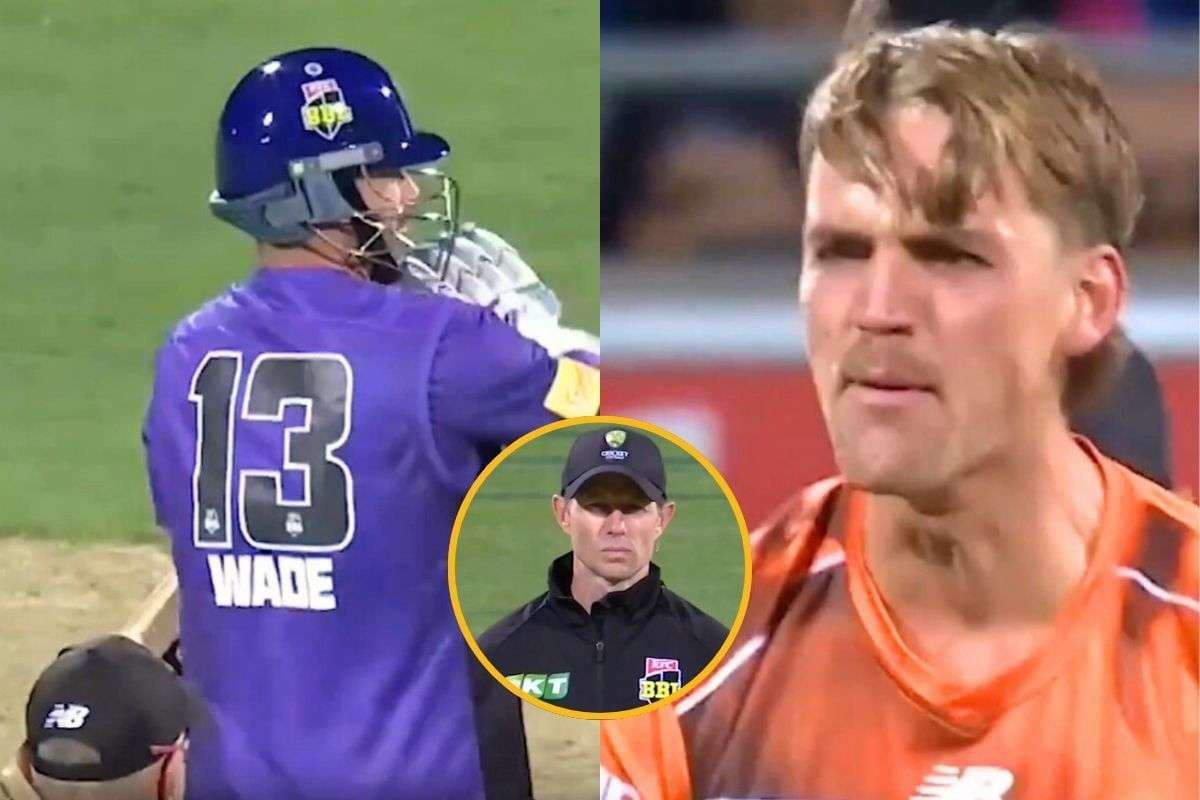 Video: अरे ये क्या हो गया! आउट हुए मैथ्यू वेड, गेंदबाज ने मनाया जश्न लेकिन अंपायर ने बिगाड़ा खेल