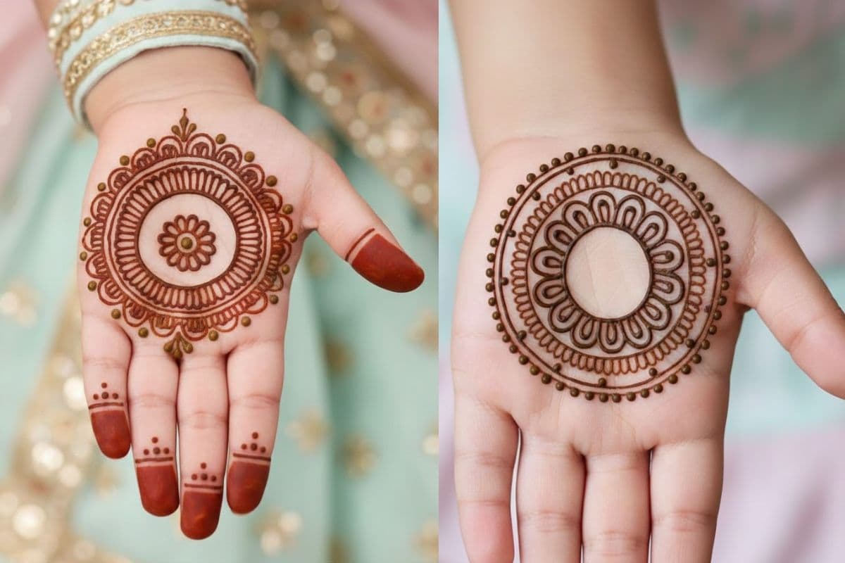 Circle Mehndi Design for Kids 