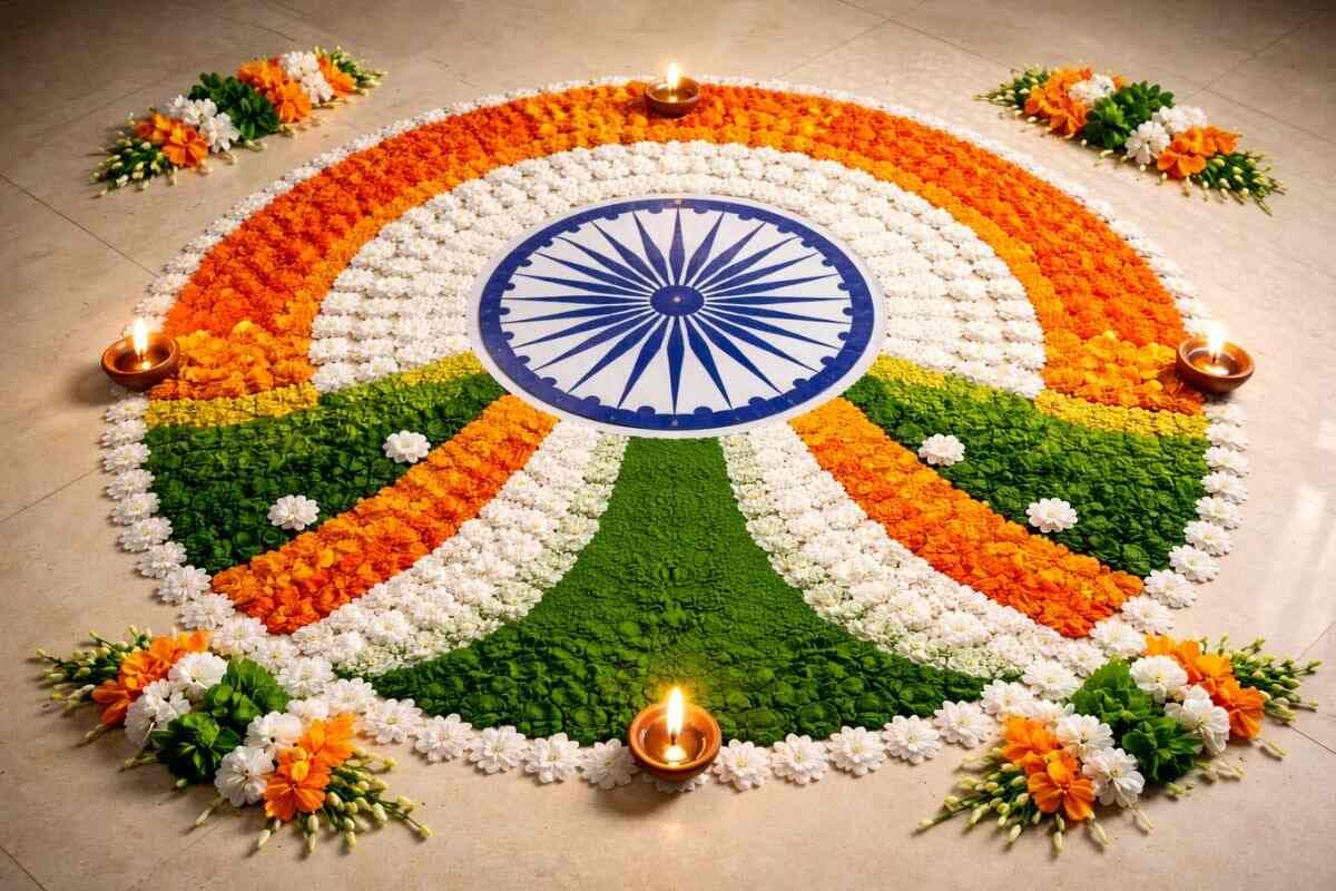 Tiranga Theme Rangoli Design