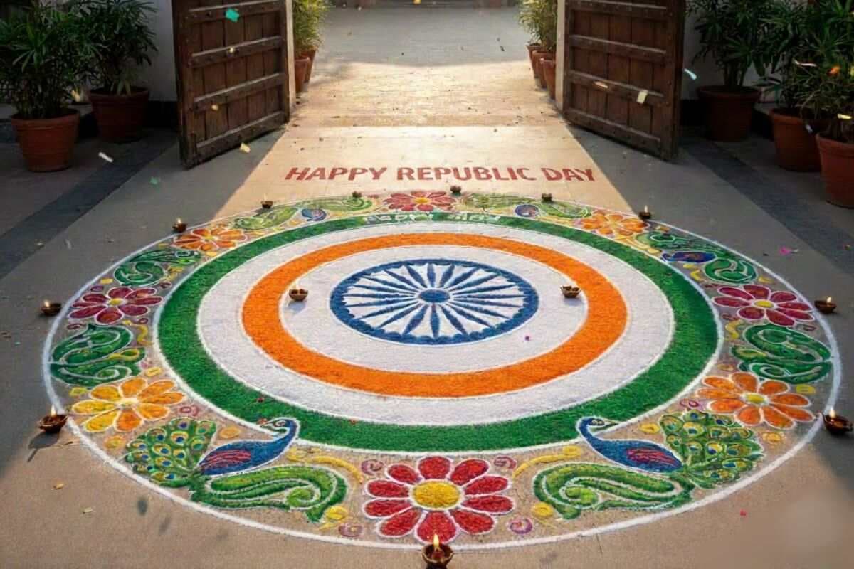 Happy Republic Day Rangoli Design