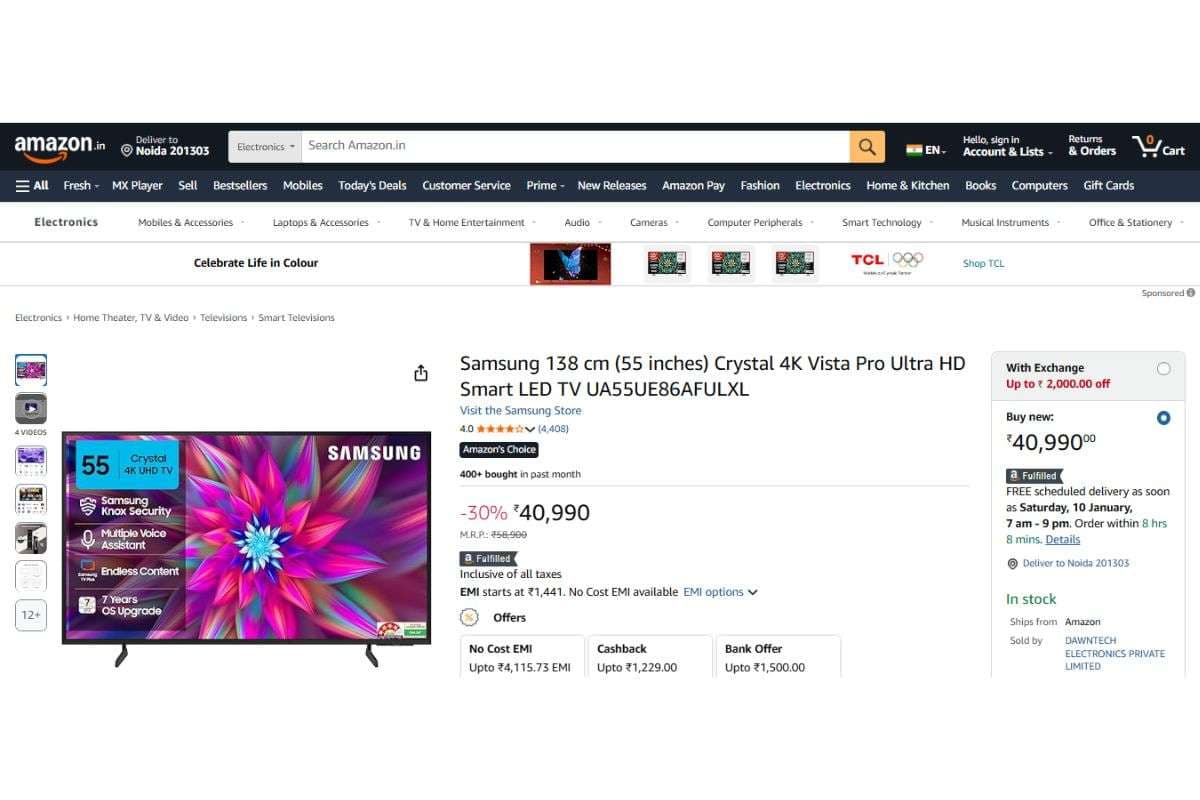 Samsung Crystal 4K Vista Pro (55 inches)
