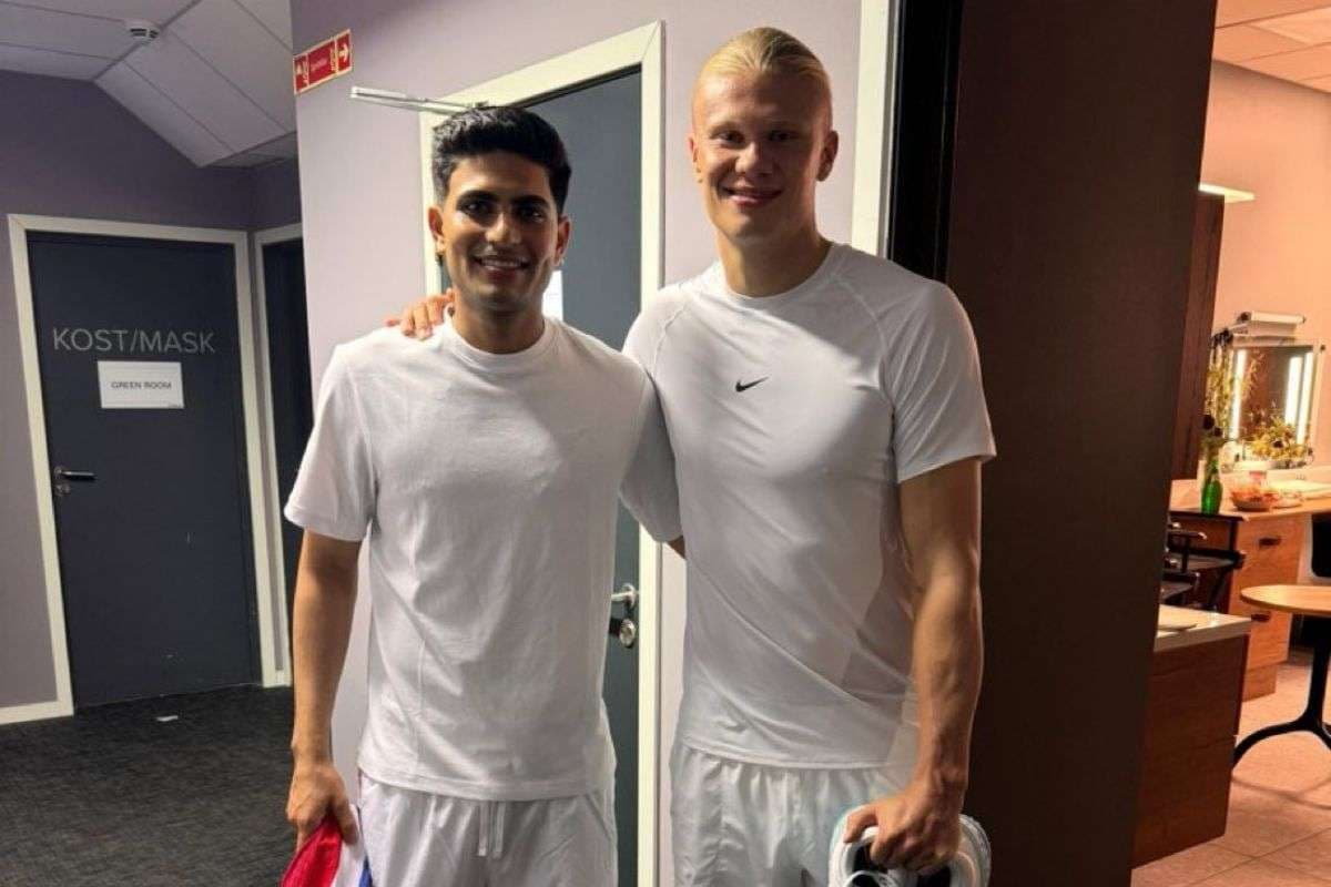 Watch Video: मैनचेस्टर सिटी के स्टार खिलाड़ी एर्लिंग हालैंड से मिले Shubman Gill, मिला खास गिफ्ट