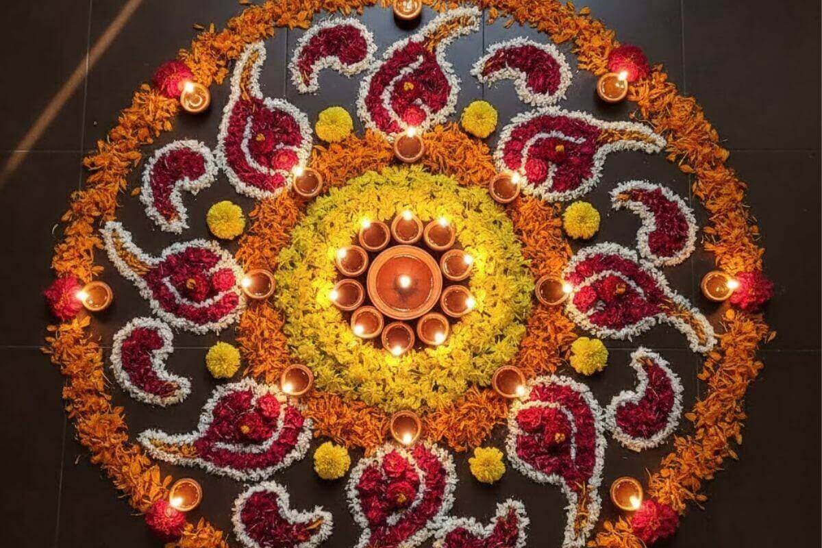 Diya Rangoli Design