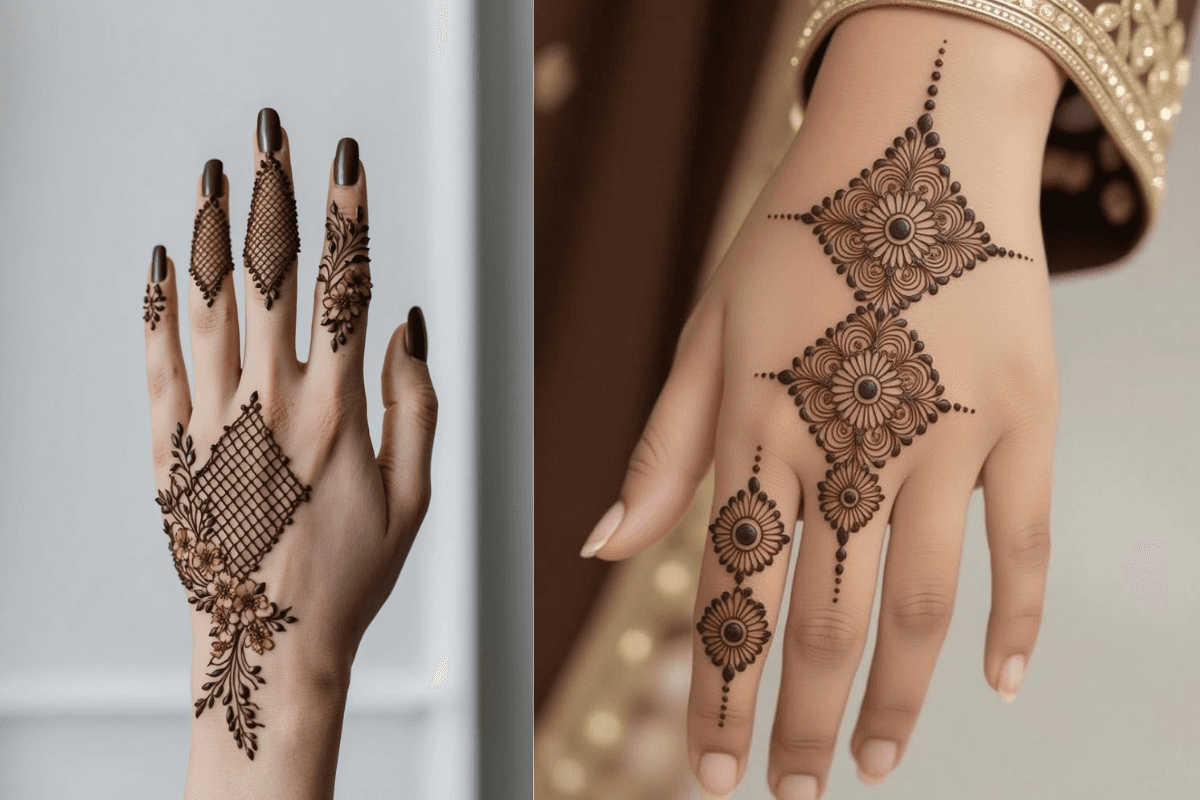 Straight & Geometric Mehndi Design