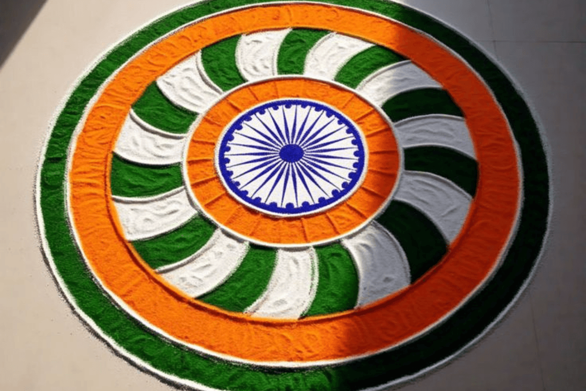 Tiranga Chakra Rangoli