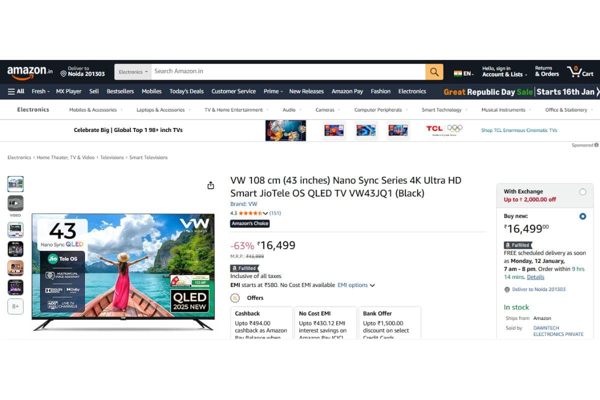 VW Nano Sync Series 4K Ultra HD (43 inches)