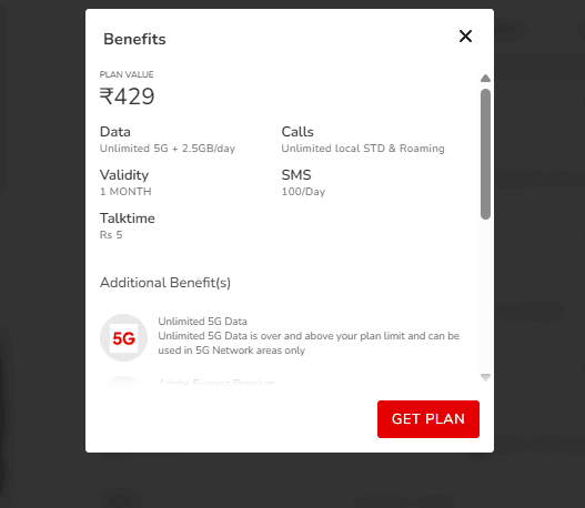 एयरटेल का 429 रुपये वाला प्लान