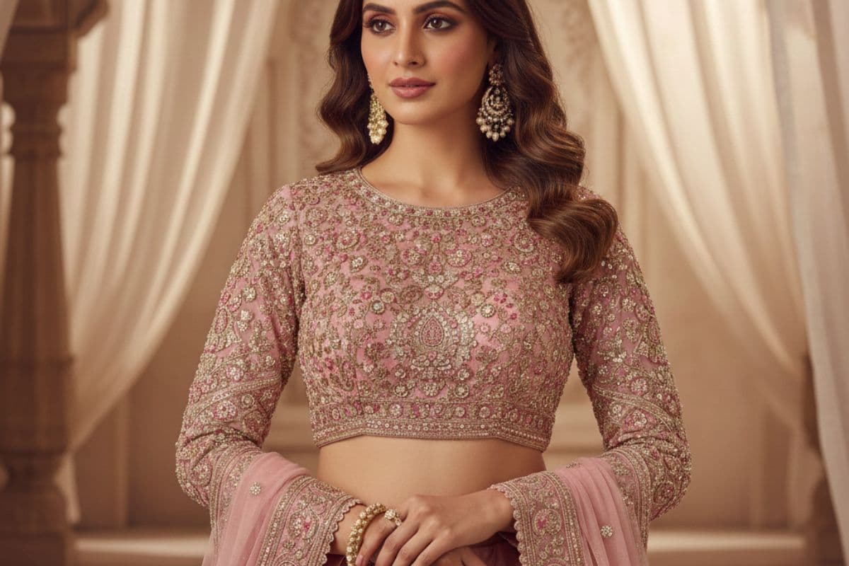 Elbow Length Sleeves Blouse Design