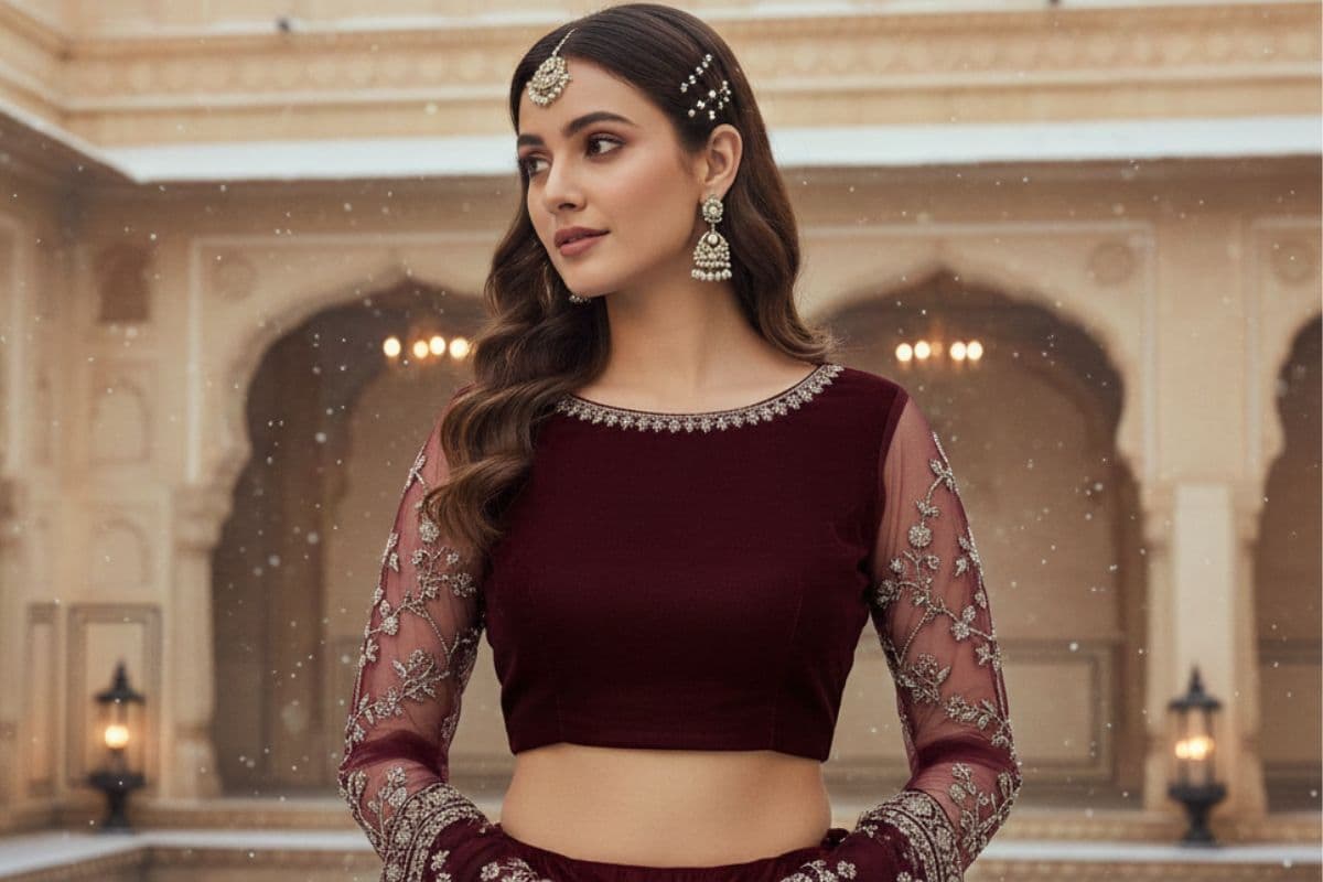 Full Sleeves Net Bridal Blouse Design