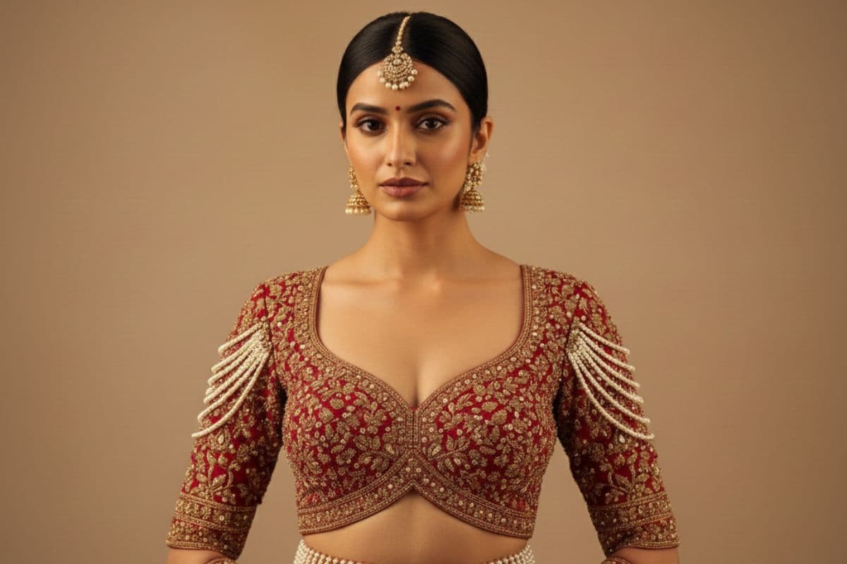 Heavy Embroidery Bridal Blouse Design