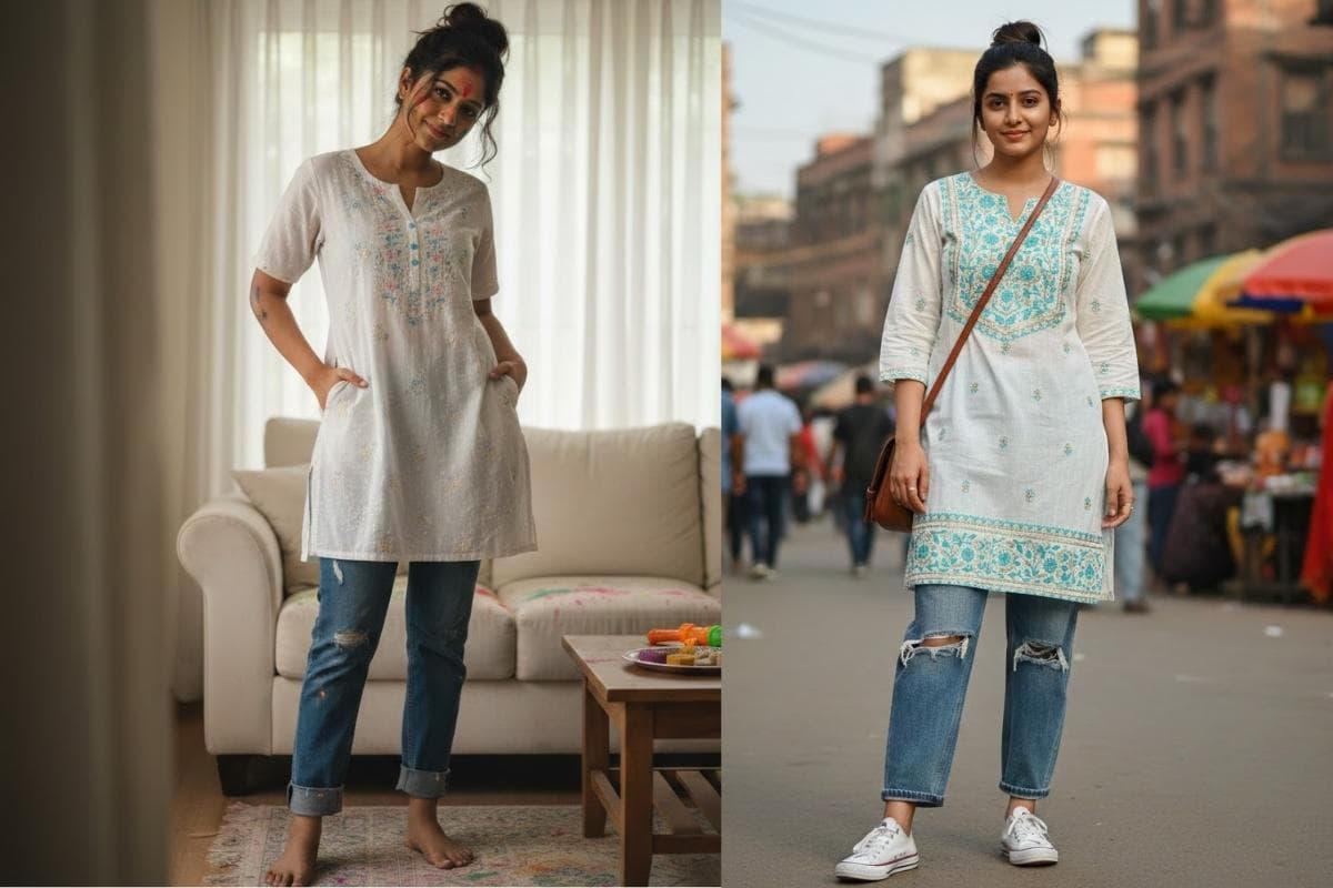 Short Kurti With Jeans (AI IMAGE)